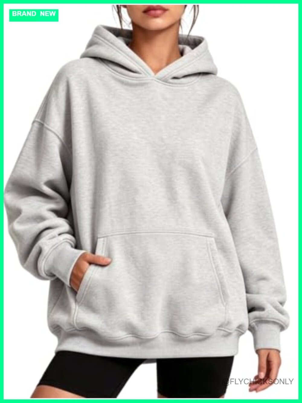 Oversized Fleece Pullover Hoodie Cotton Polyester Blend Sweatshirt